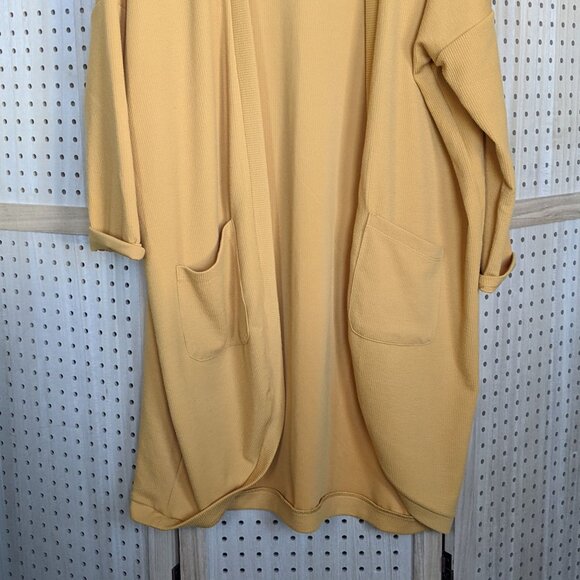 Ivoire golden yellow long jacket with front pockets, Extra Large - Picture 2 of 10